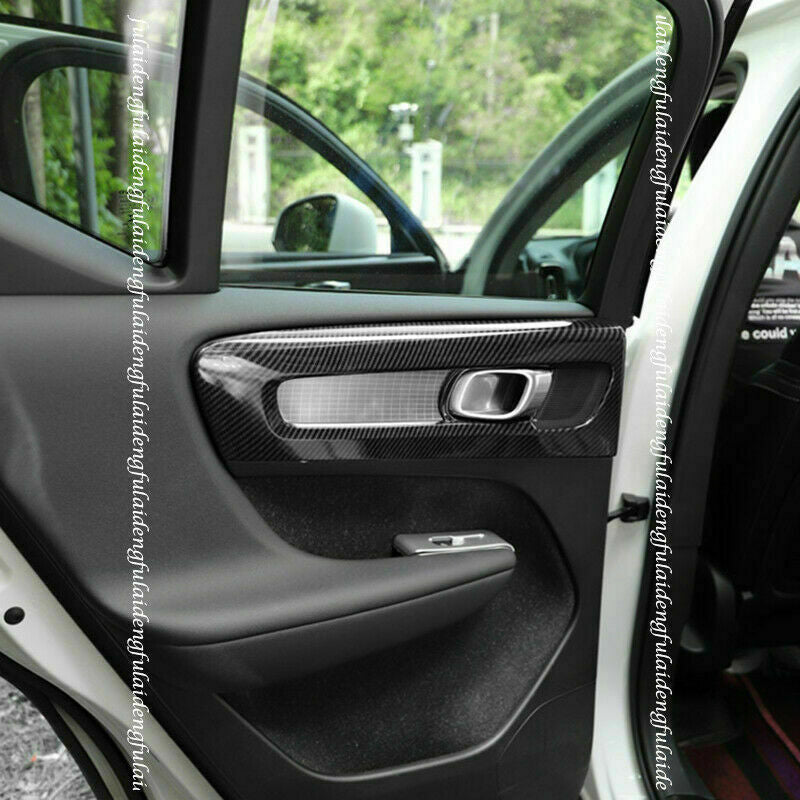 for Volvo XC40 2018-2022 Carbon Fiber Interior Door Handle Bowl Panel Cover Trim