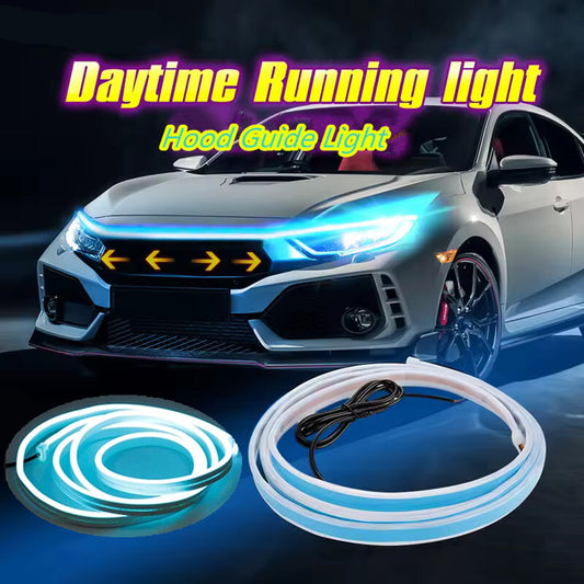 Car ICE Blue Daytime Running Hood Lamp Decorative Ambient Light DRL LED Strip