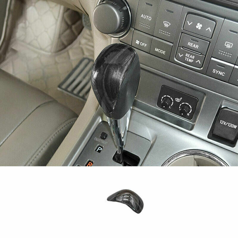 for Toyota Highlander 08-13 Black Wood Grain Console Gear Shift Knob Cover Trim
