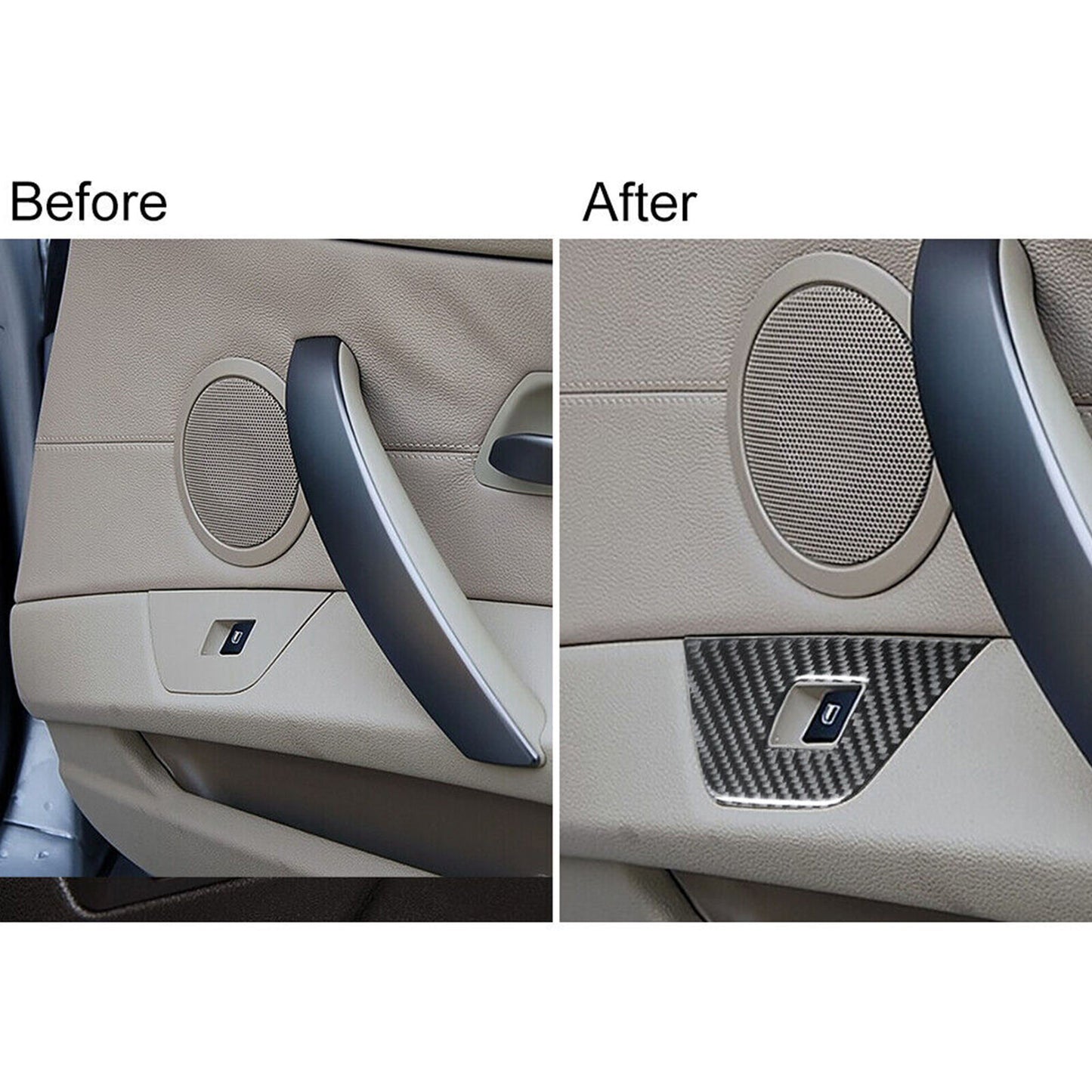 2x Carbon Fiber Car Door Window Lift Switch Cover Trim for BMW Z4 E85 2003-2008