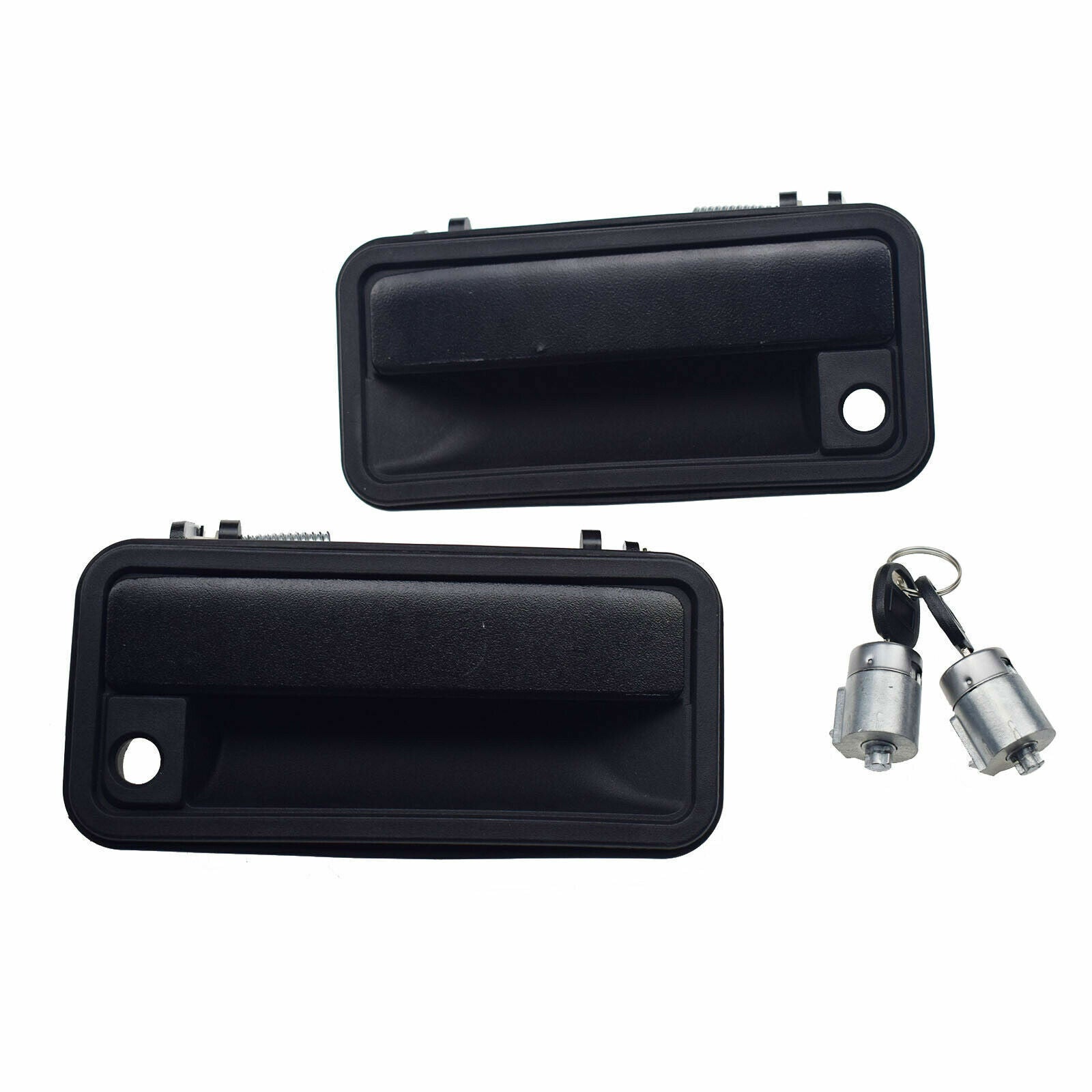 for GMC for Chevrolet Front Black Exterior Door Handles Lock Cylinder W/ Keys Kit