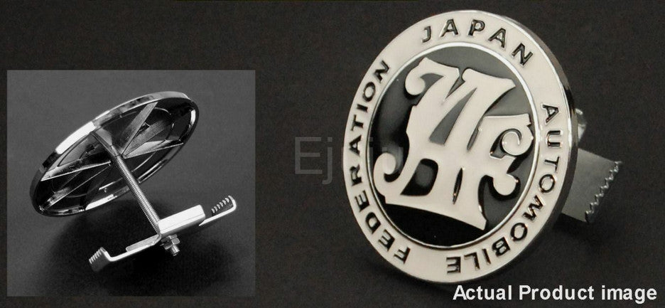 The car grille front badge of the Japan Automobile Federation is black and applicable to for Mitsubishi .