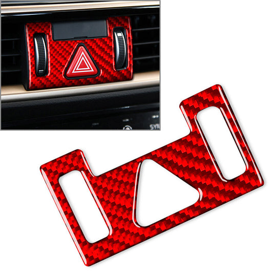 Mergency Light Button Frame Trim Fit for Kia K3 Forte 2019-2021 Carbon Fiber Red
