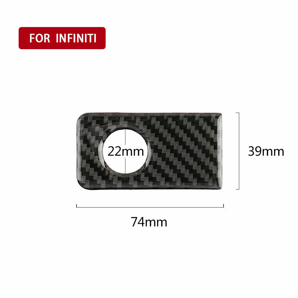 Carbon Fiber Car Storage Box Handle Cover Trim Fit for Infiniti Q50 Q60 2014-19