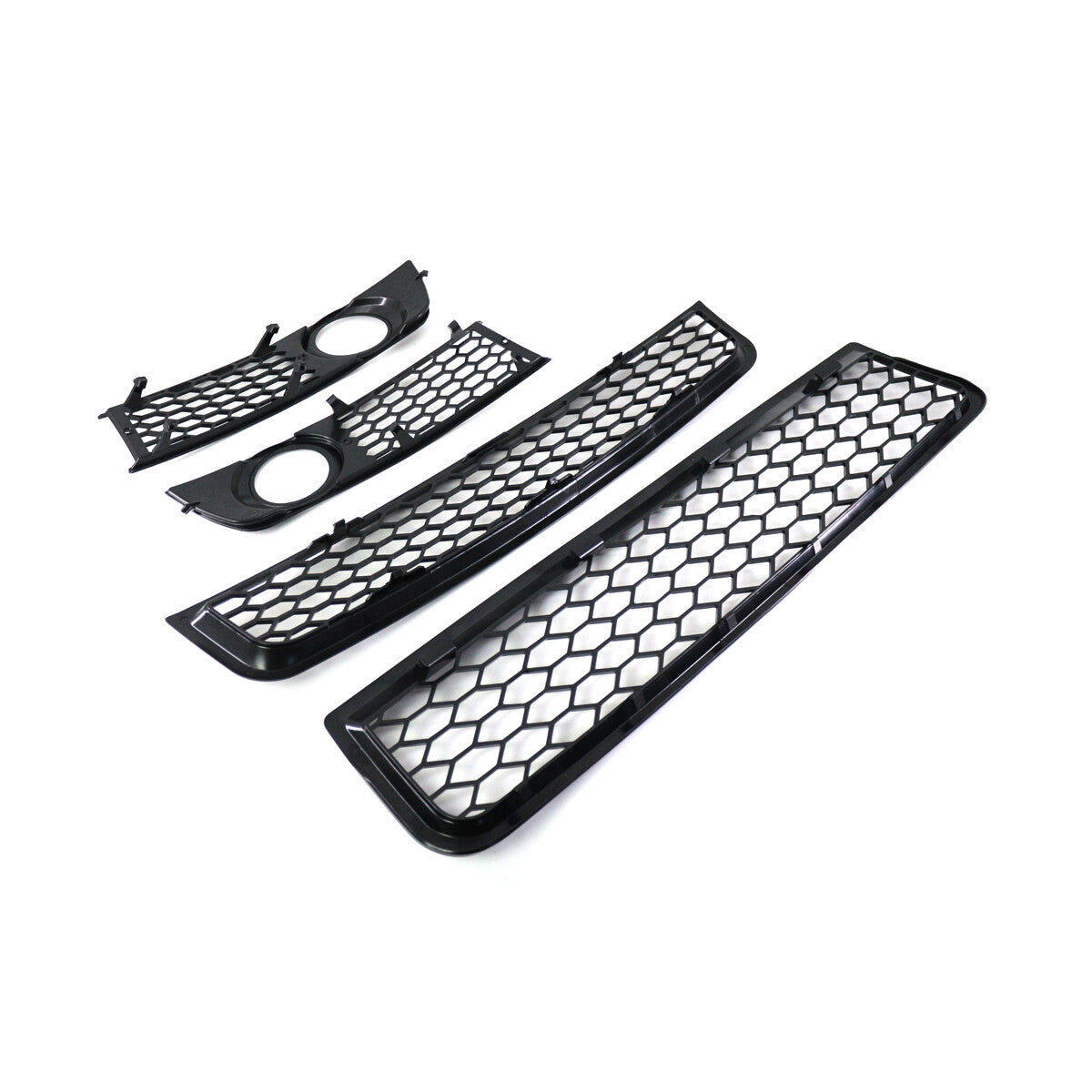 4-piece front bumper grille, center mesh grille, fog lights, barbecue grille for 2002-05 for Audi A4 B6