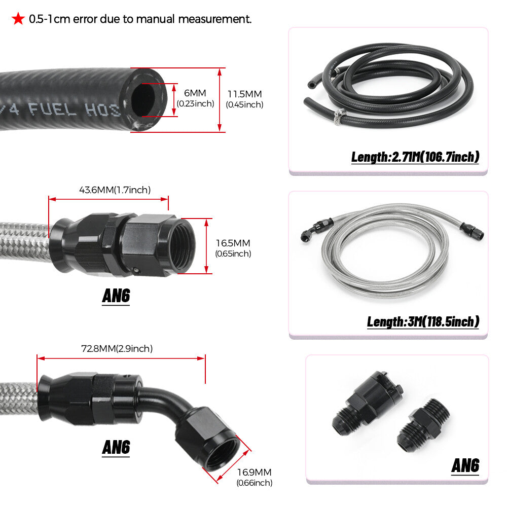 Fuel Feed Line  Rubber Return for Honda 96-00 for Civic Sedan Coupe Hatchback 1.6L