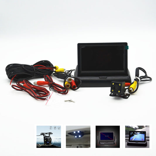 Car Rear View Night USE Astern Image LED Camera 4.3 Foldable Display Monitor