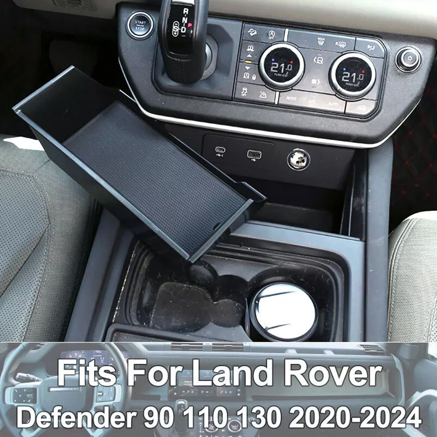 For 2020-2023 for Land Rover for Defender 90 110 Center Console Storage Box Phone Holder
