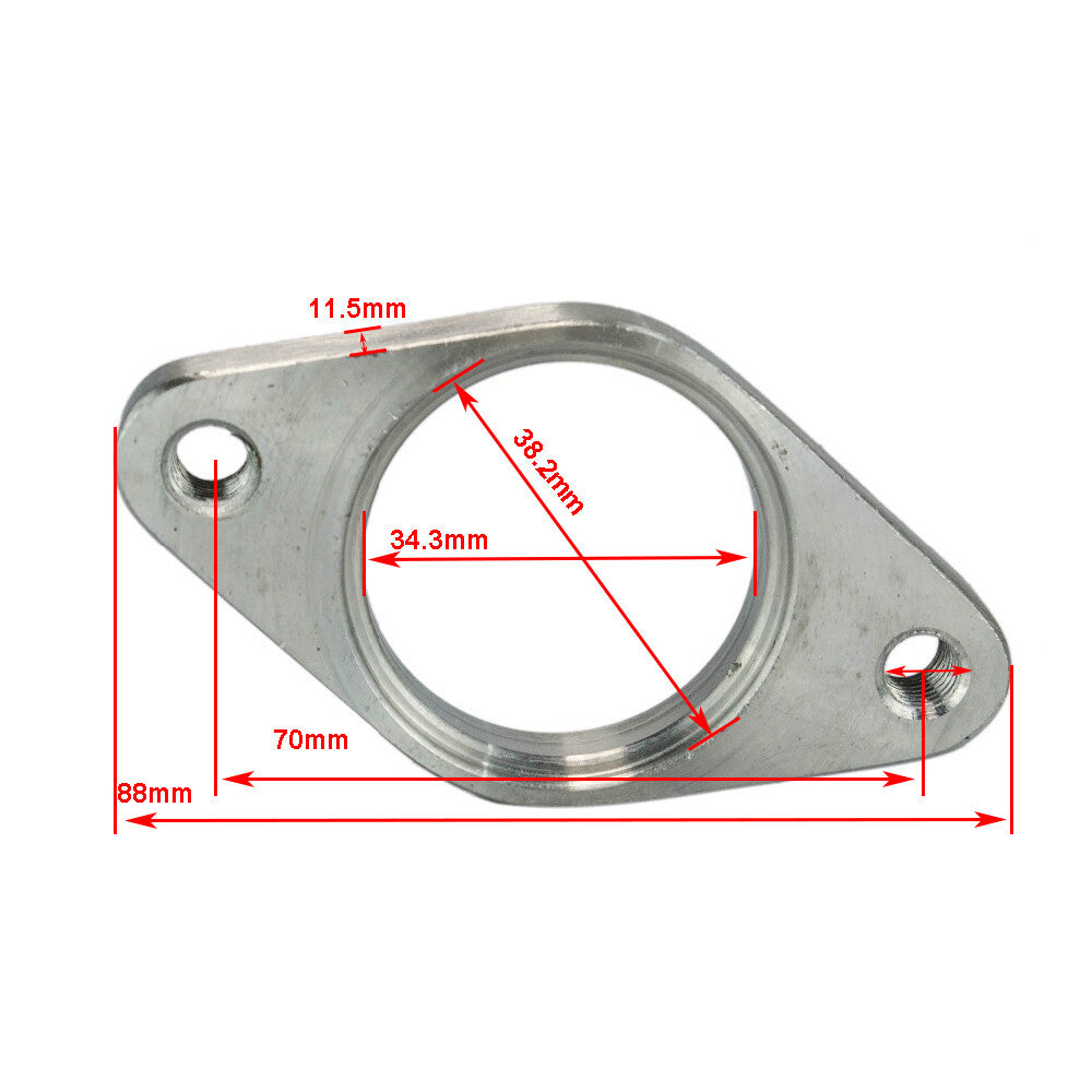 Stainless Steel Wastegate Dump Pipe Flange With Thread For 38MM Turbocharger