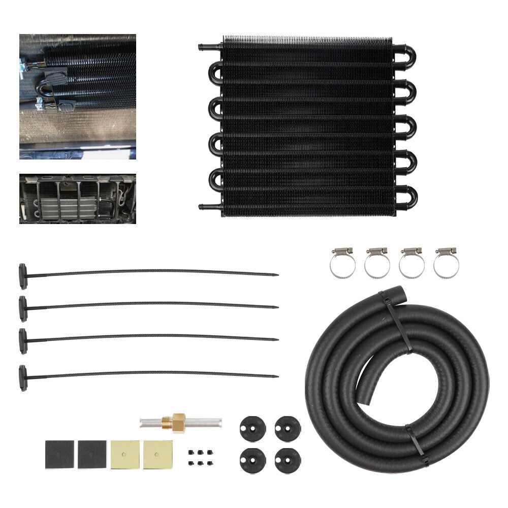 10 Pass/Rows Transmission Oil Cooler for 5/16 Universal Tube And Fin Cooler Kit
