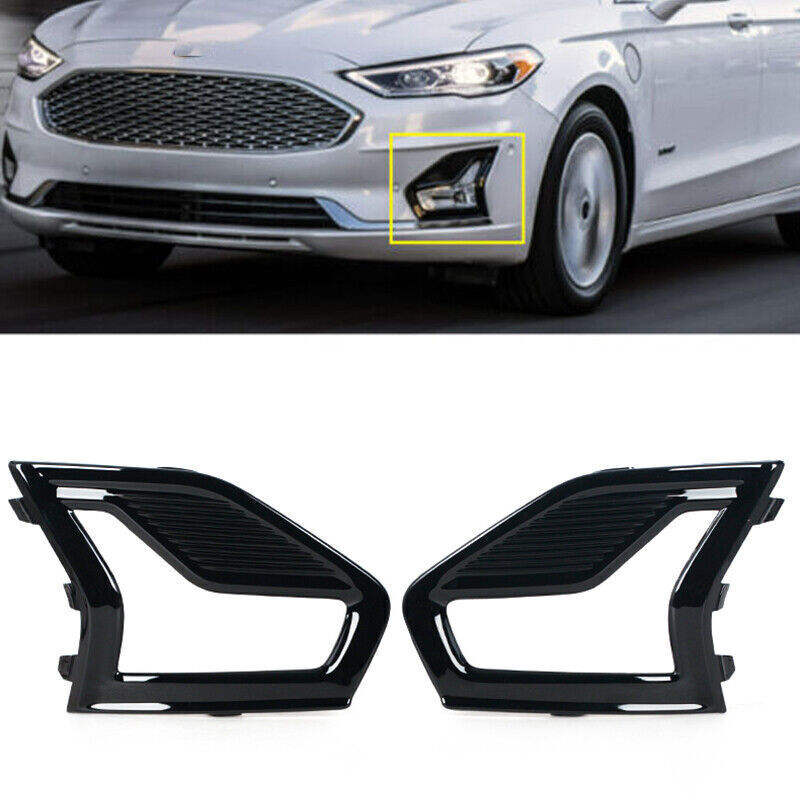 1Pair Fog Lamp Light Cover Fog Lamp Grille Fit for Ford Fusion 2019-2020 Black