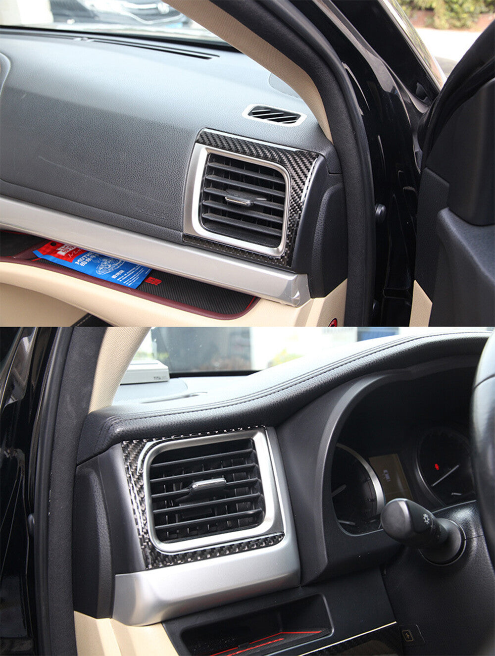 2¡Á Carbon Fiber Side Air Outlet Vent Decor Cover for T@yota Highlander 2014-2019