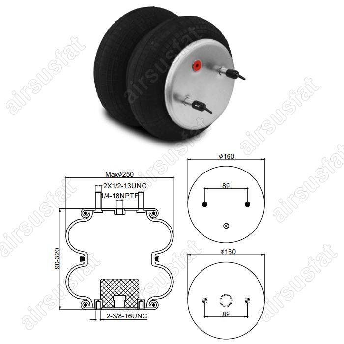2PCS For Firestone W01-358-6905 /ContiTech FD20019315 Air Suspension Spring Bags