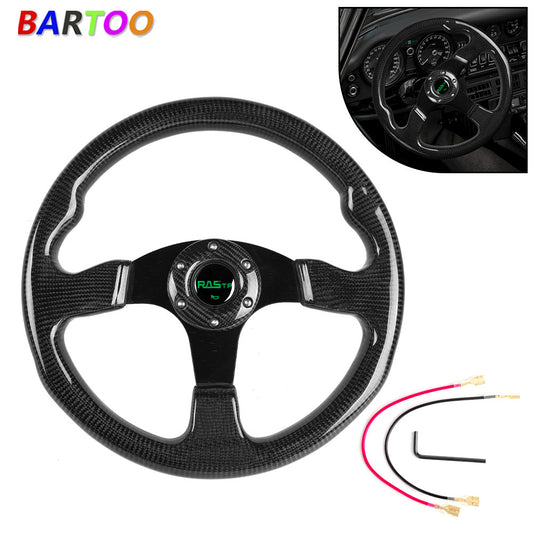Carbon Fiber 13¡± 340mm Universal 6 Bolt Racing Drifting Sport Steering Wheel