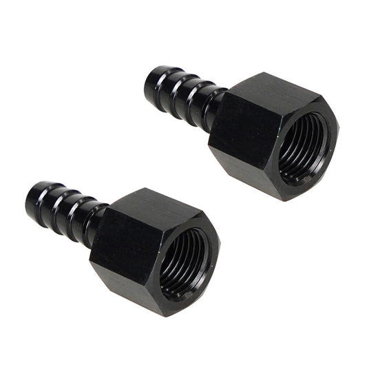 2pcs Fitting Hose End Straight 3/8 Barb to 8 AN Female Swivel Aluminum Anodize