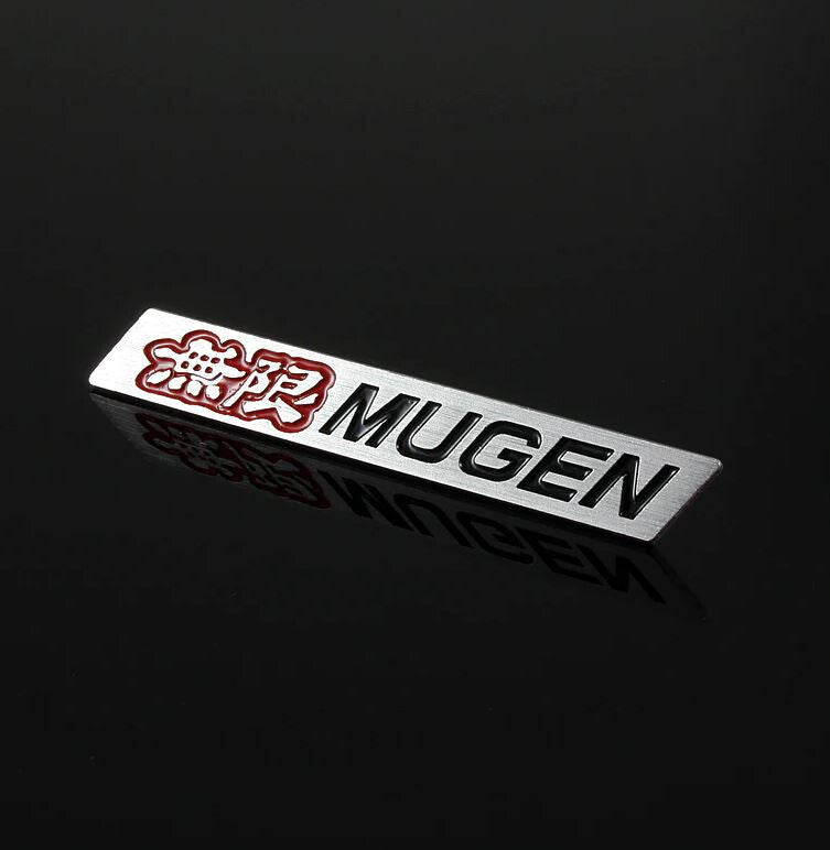 1-pack Mugen car rear sticker boots, trunk badges for Honda silver