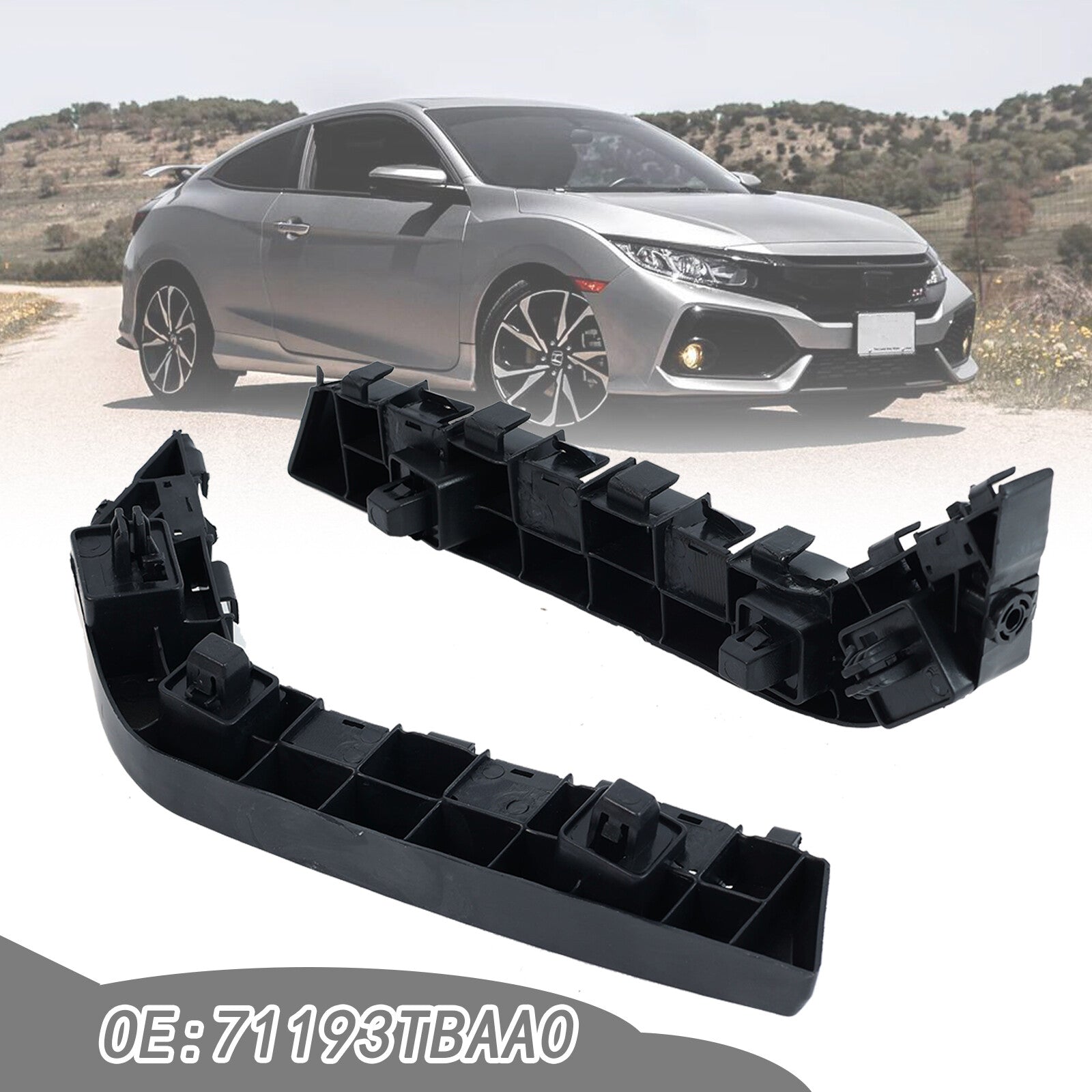 2 x Front Bumper Support Retainer Bracket Left/Right for Honda for Civic 71193TBAA00