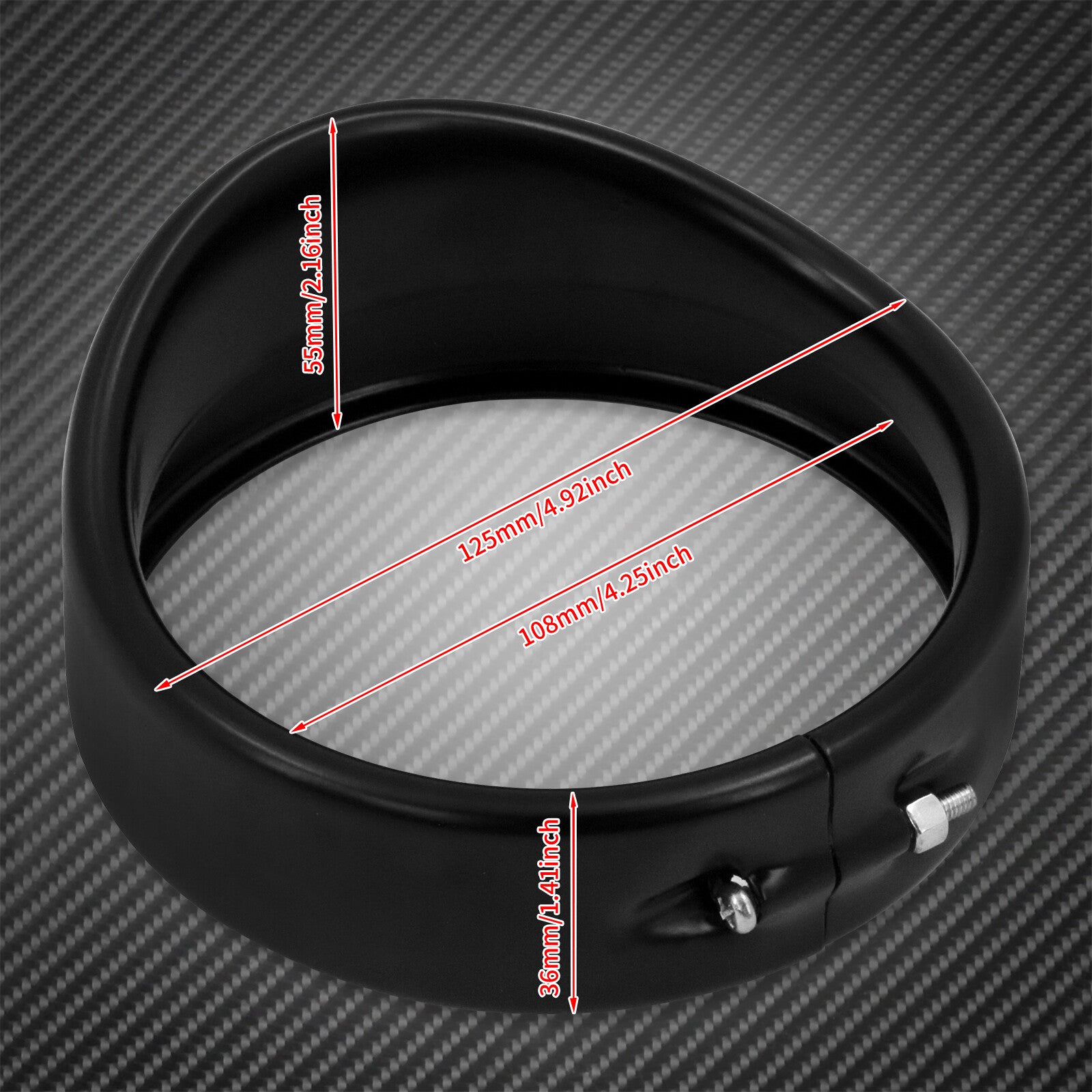 4-1/2 4.5 Auxiliary light Visor Ring Fit for Harley Touring Road Softail Black