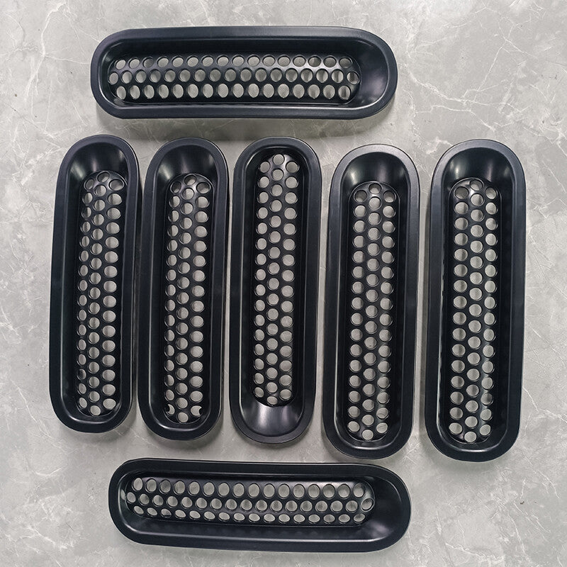 Black front grille mesh insert cover protection kit clip for Jeep for Wrangler