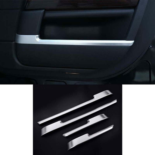 for Range Rover L405 2014-18 Matte Silver Inner Door Storage Box Strip Trim 4PCS