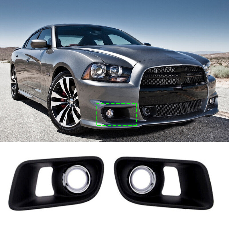 Pair Front Bumper Fog Lamp Cover for Dodge Charger 2012 2013-2014