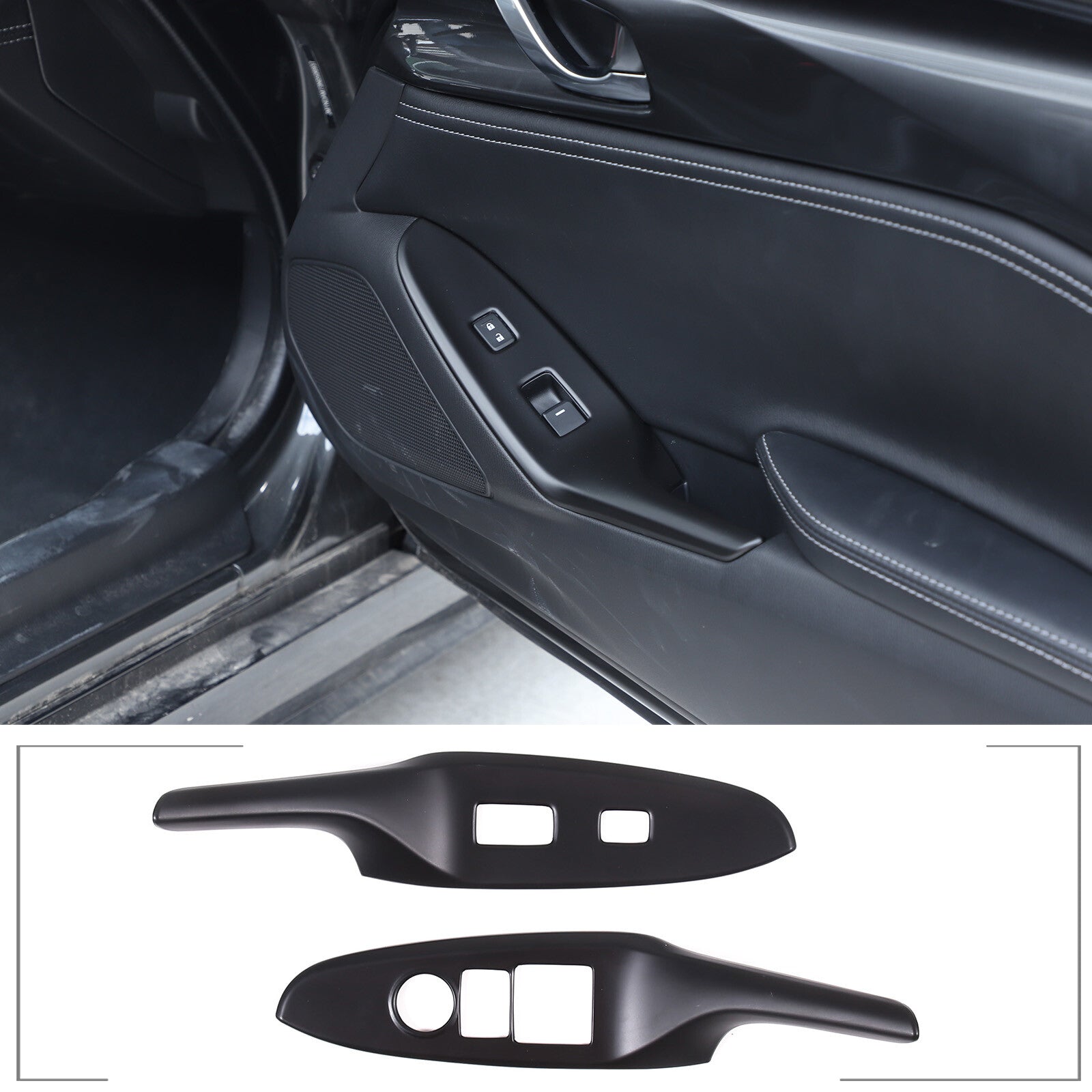 Matte black ABS gear shift cup holder trim frame for Toyota Tacoma 2016-22