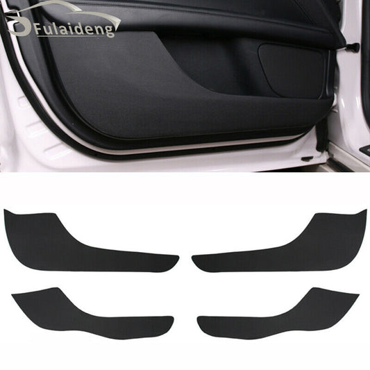 for Lincoln MKZ 2017-2020 Black Leather Car Door Anti-Kick Pad Guard Cover Trim