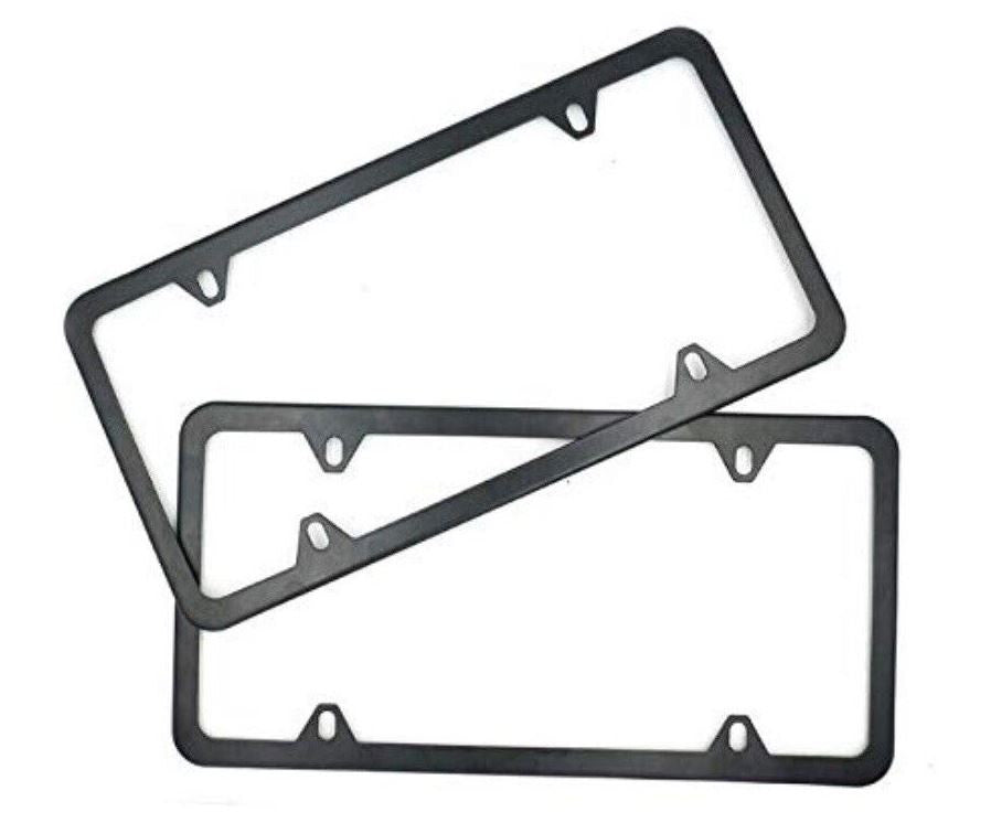 Car license plate frame cover cap, trunk ultra-thin metal black, suitable for VW .
