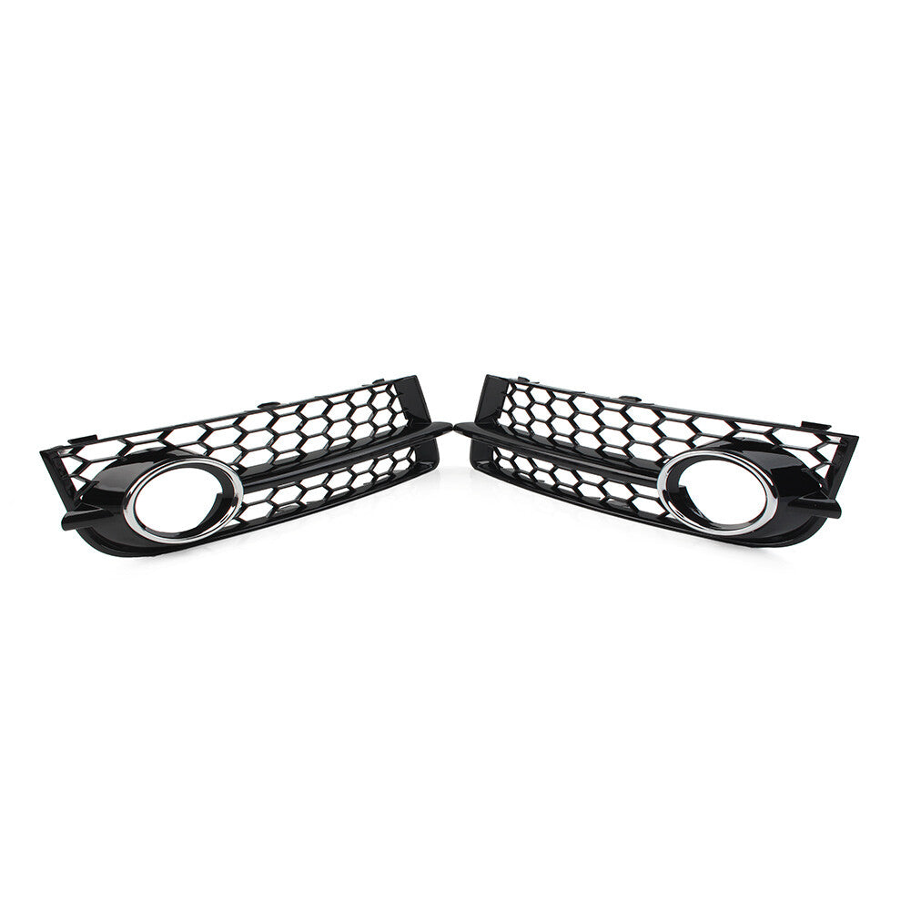 for Audi TT 8J 2006-14 Honeycomb Mesh Front Bumper Fog Light Grille Cover Chrome