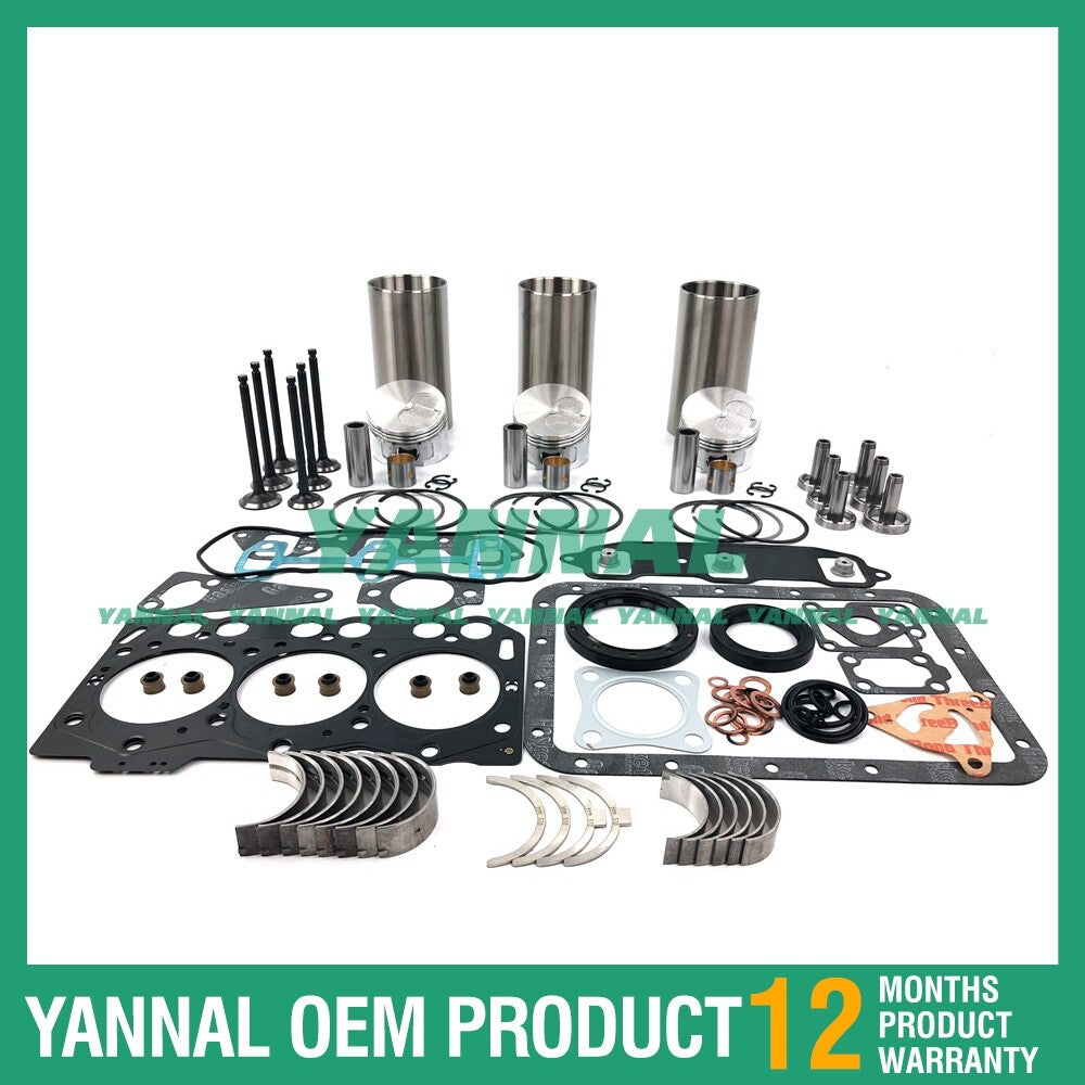 Reconstruction and overhaul kit with gaskets, bearings, and valve train for Yanmar 3TNE68