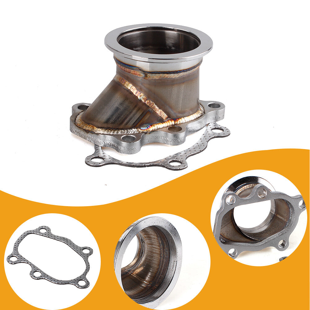 Turbine downpipe 5-bolt flange to 2.5-inch 63mm V-belt adapter for GT25 GT28 T25 T28