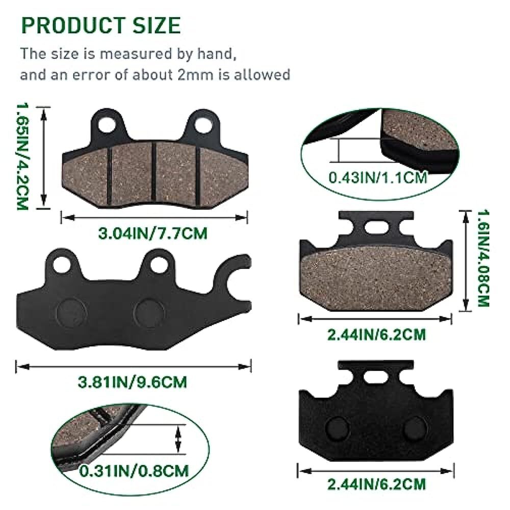 Front Rear Brake Pads for YAMAHA YZ 125 YZ250 1990-1997 WR125 WR200 WR250 WR500