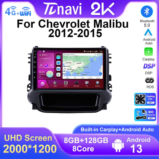 for Chevrolet Malibu 2012-2015 Android CarPlay Car Radio GPS Video Player Screen