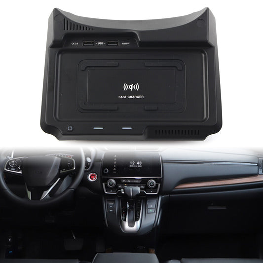 Wireless Car Charger Phone Fast Charging Pad Fit for Honda CRV CR-V 2017-2019 18
