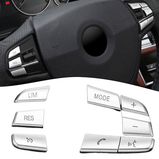 Chrome Steering Wheel Button Cover Trim for 5 6 7 GT F01 F02 F06 F07 F10