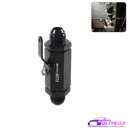 AN10 10AN Black Inline Fuel Shut Off Valve Cut Off Flow Control with Cable Lever