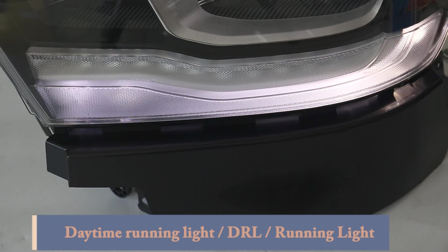 Passenger for Dodge for RAM 1500 2019 2021-2023 Full LED DRL Chrome Headlight Lamp