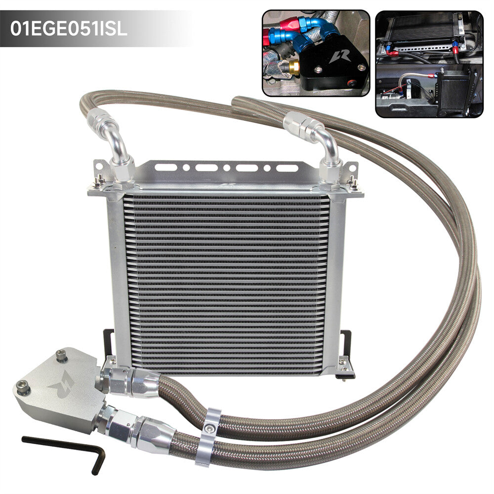 34 ROW ENGINE OIL COOLER KIT for CADILLAC LS1 LS2 LS3 4.8L 6.0/6.2L GM CK SILVER