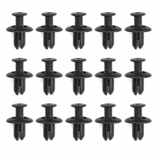 120Pcs 8mm Car Plastic Rivets Hole Dia Fastener Fender Bumper Push Clip fit for Ford