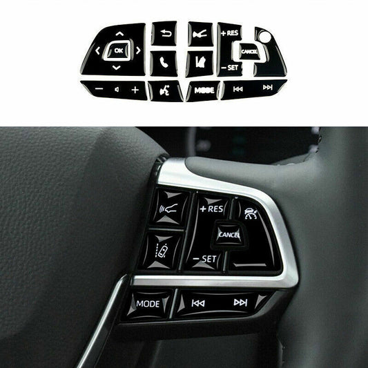 13p for Toyota Highlander 2020-2022 Black Inner Steering Wheel Button Frame Trim