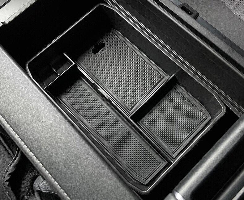 Matte Black Console Storage Box Cover Trim 1pcs for Toyota Highlander 2020-2022