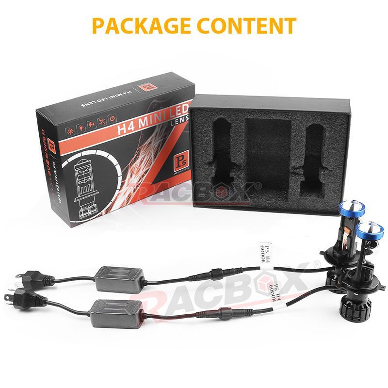 2X Car H4 9003 Bi-LED for Mini Projector Lens Bulb Headlight Kit Hi/Lo Retrofit LHD