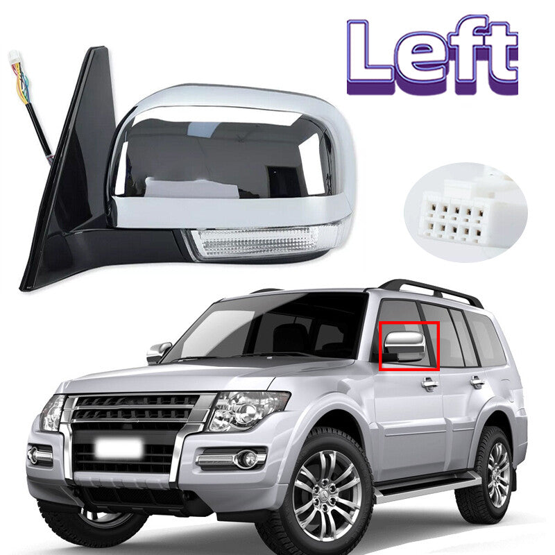 1Pcs for Mitsubishi Pajero Montero 2006-2021 Left Side Mirror With Light 10 PIN