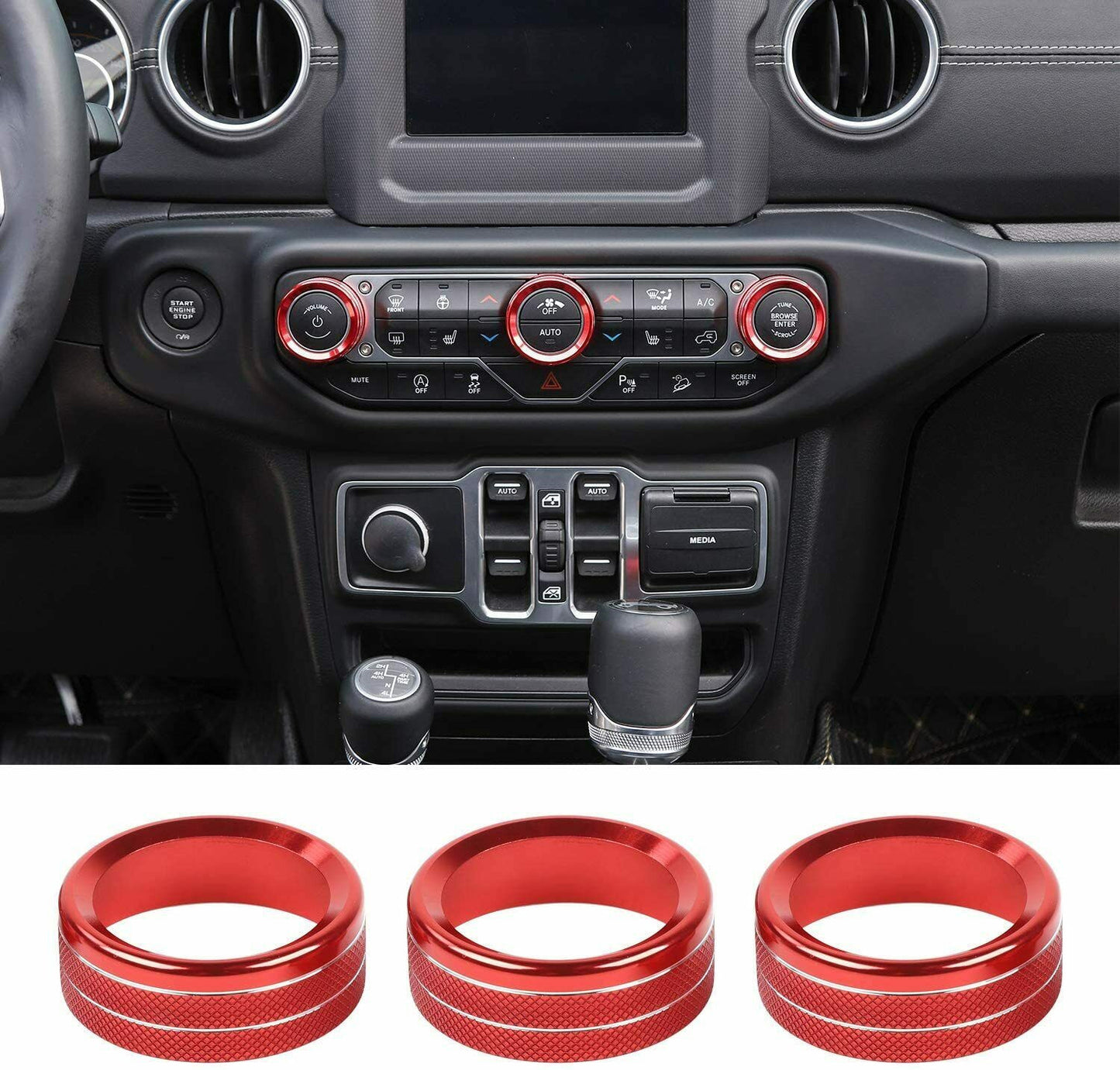 Aluminum A/C Switch Button Cover Trim for Jeep for Wrangler JL, JT 18+ Accessories