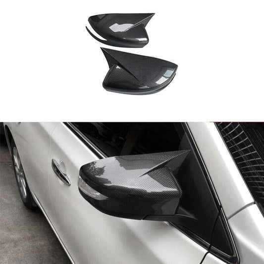 Carbon Fiber OX Horn Rear View Mirror Cover Trim 2pc for Nissan Maxima 2016-2021