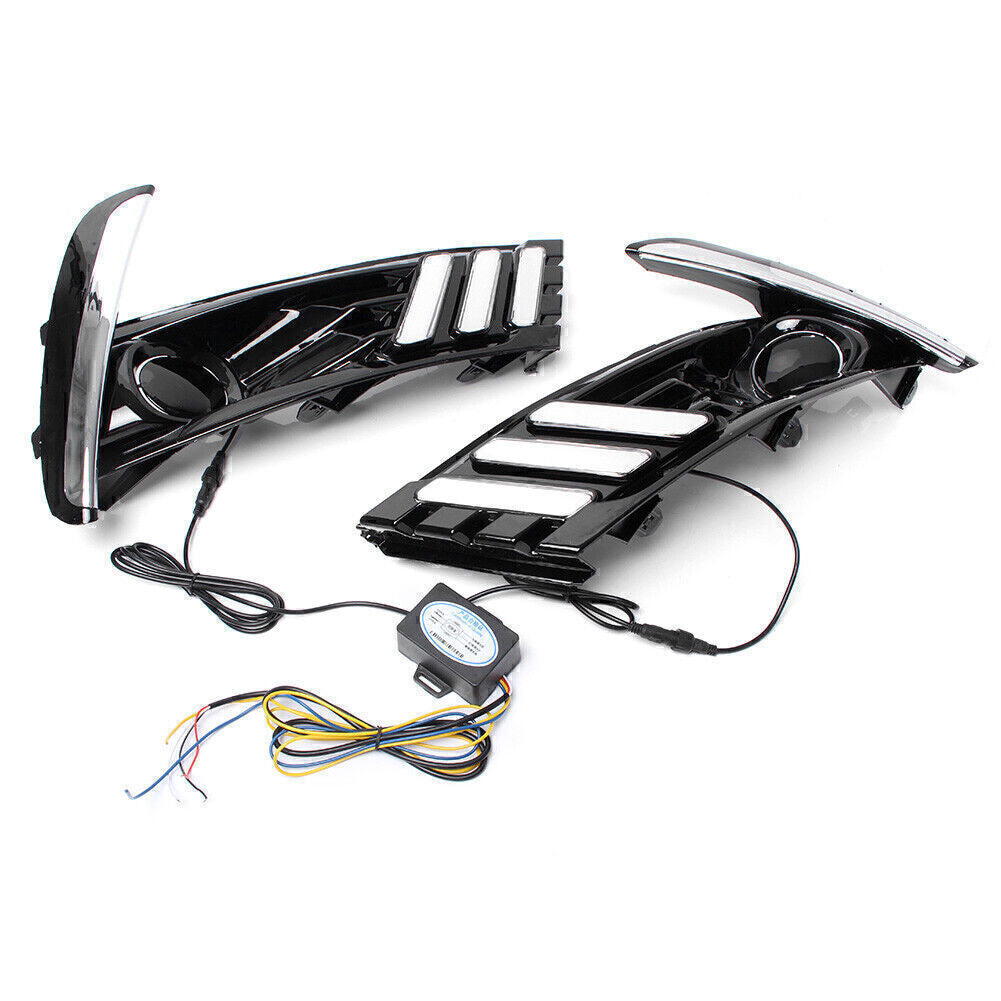 DRL LED daytime running lights and turn signals, amber/white, suitable for Toyota for Corolla 2017.