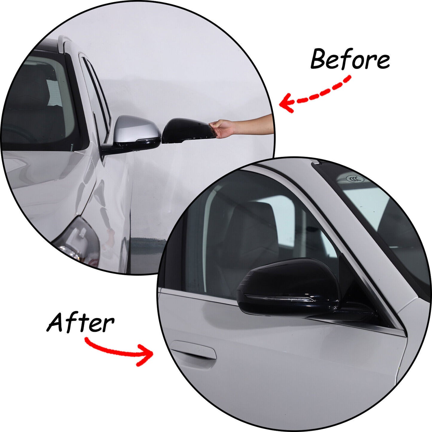 ABS Gloss Black Side Door Rear View Mirror Cover Caps Trim for BMW X1 2023-2025