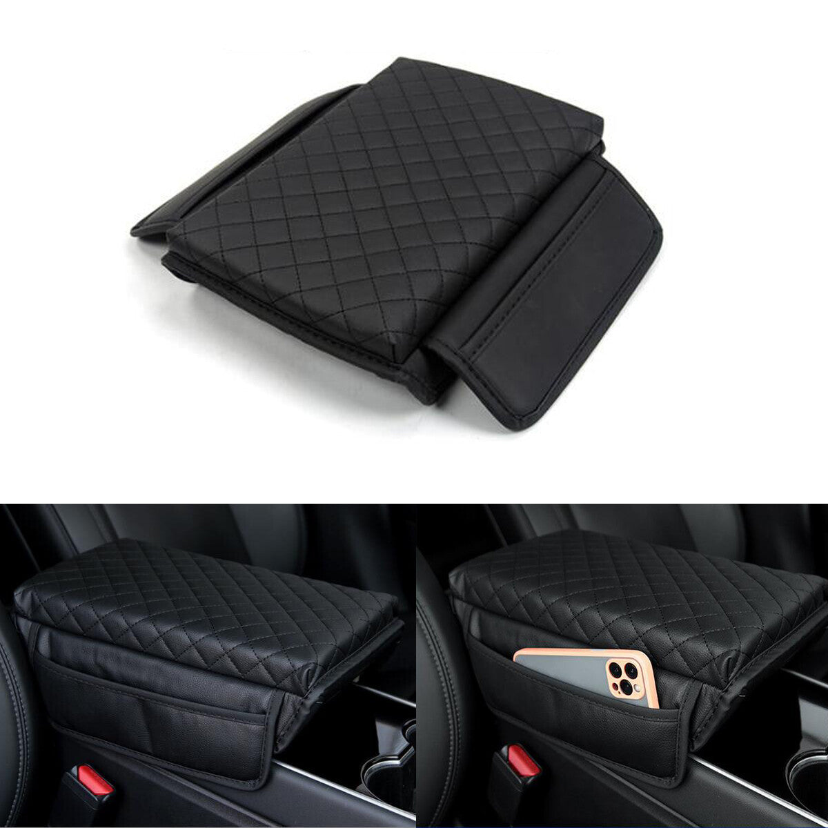 Suitable for Tesla Model 3/Y car accessories: armrest cushions, backrests, protective covers, center console mats.