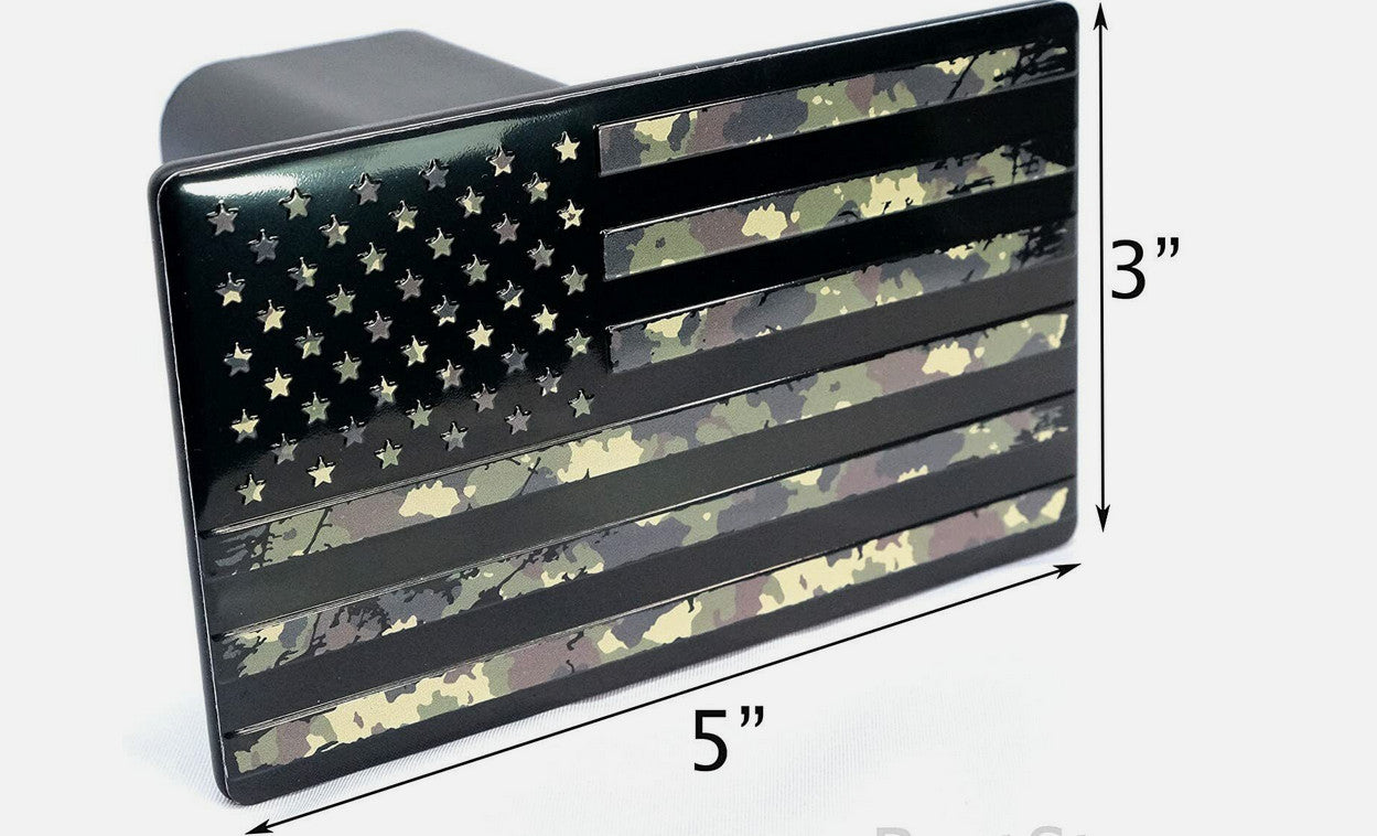 Car mount plug cap trailer tow receiver 2-inch American flag military suitable for Cadillac