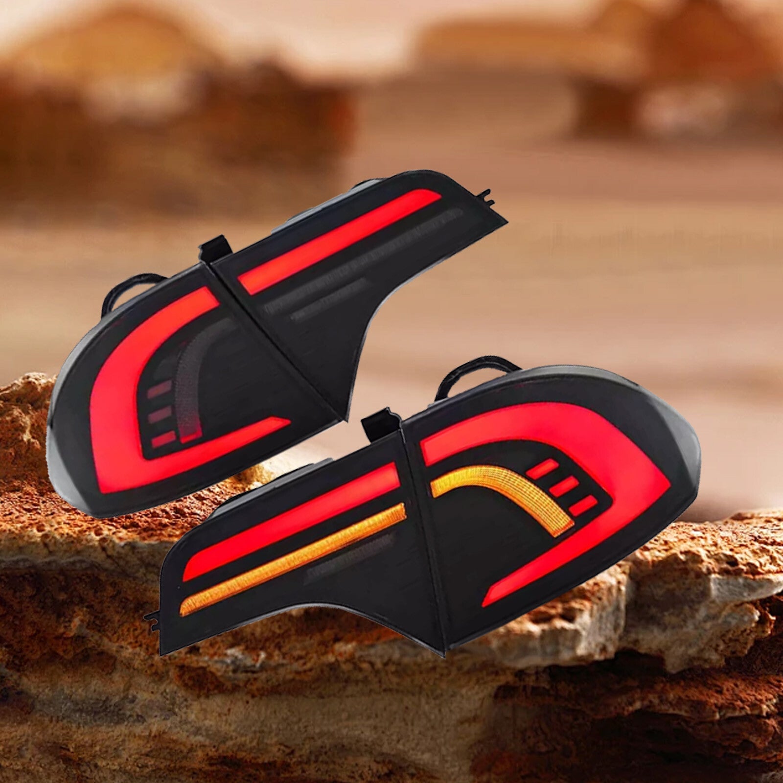 One pair of full LED taillights for Honda for Civic sedans 2006-2011 starting animation